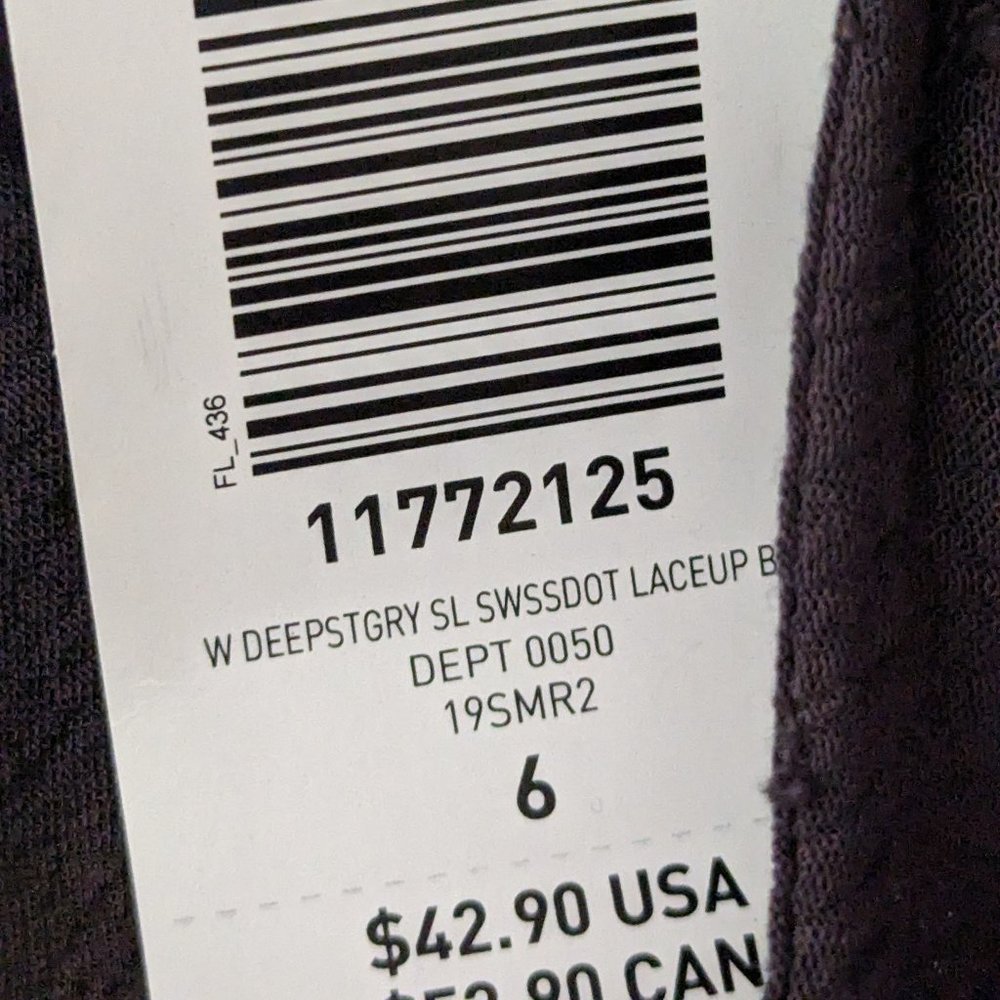 NWT - DK Grey Swiss Dot Lace Up Tank Size 6 - Picture 4 of 6